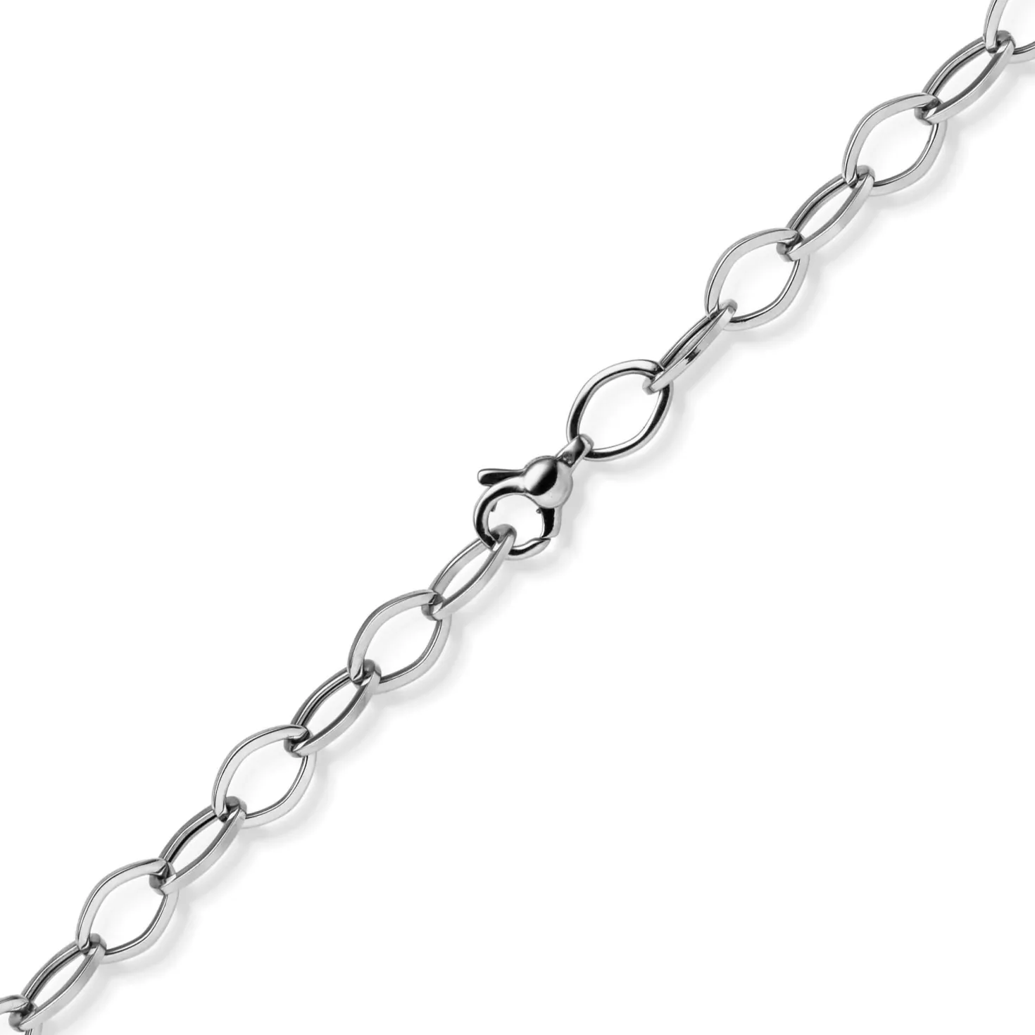 7mm Phantasie-Kette Halskette Collier aus 585 Gold Weißgold glänzend 45cm