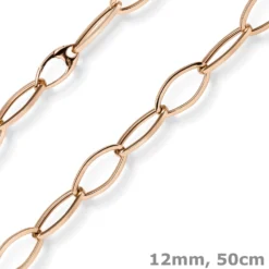 12mm Phantasie-Kette Halskette Collier aus 585 Gold Rotgold glänzend 50cm