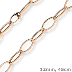 12mm Phantasie-Kette Halskette Collier aus 585 Gold Rotgold glänzend 45cm
