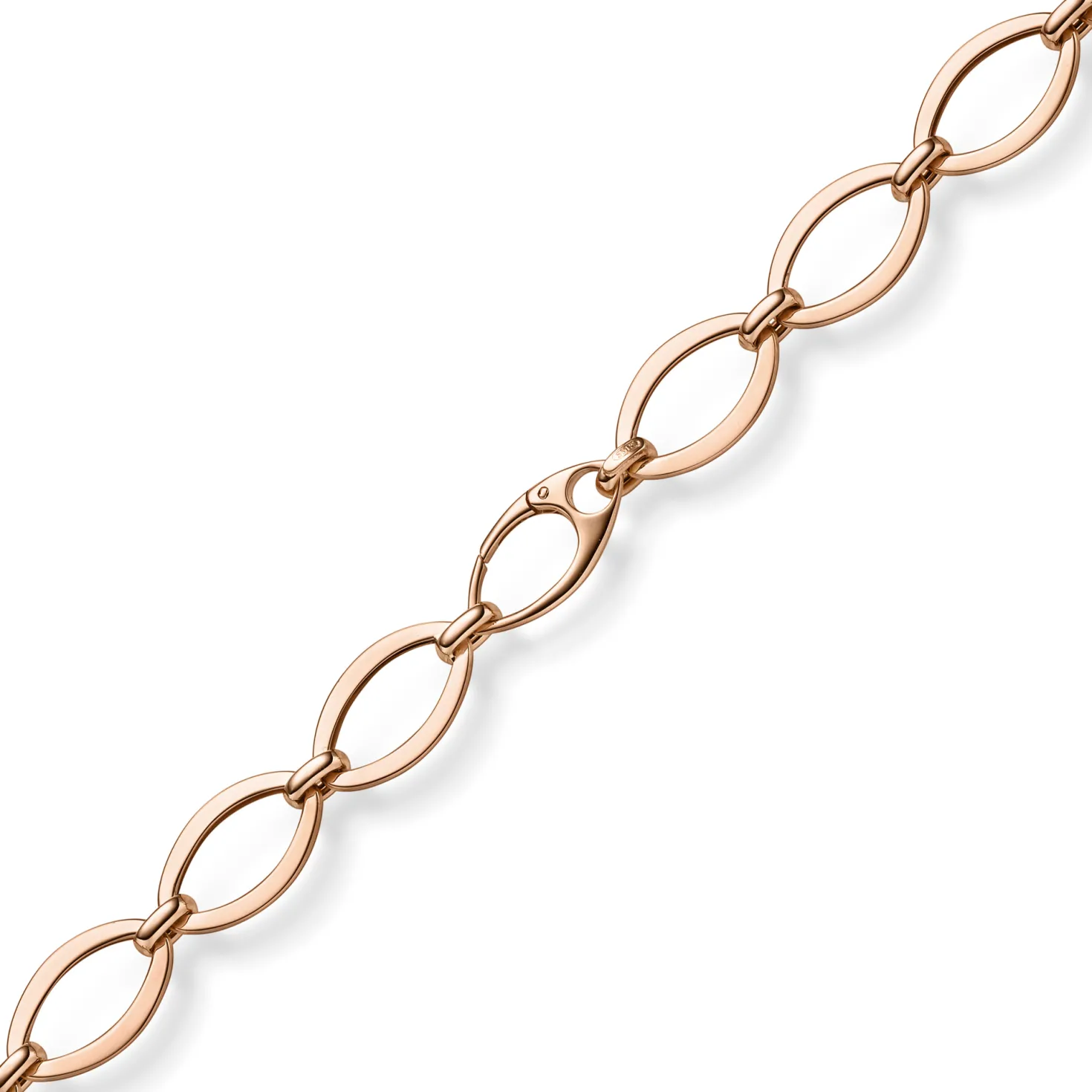 12,5mm Phantasie-Kette Halskette ovale Kettenglieder 585 Gold Rotgold 45cm