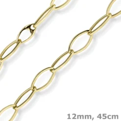 12mm Phantasie-Kette Halskette Collier aus 585 Gold Gelbgold glänzend 45cm