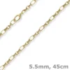 5,5mm Phantasiekette Halskette Collier aus 585 Gold Gelbgold 45cm