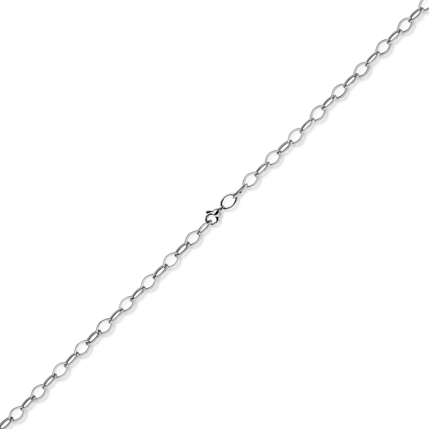 7mm Phantasie-Kette Halskette Collier aus 585 Gold Weißgold glänzend 50cm