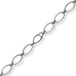 12,5mm Phantasie-Kette Halskette ovale Kettenglieder 585 Gold Weißgold 50cm