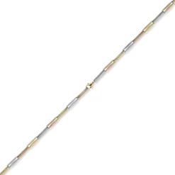 5mm Phantasiekette Halskette Collier aus 585 Gold tricolor gelb/rot/weiß 45cm