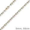 5mm Phantasiekette Halskette Collier aus 585 Gold Gelbgold Weißgold bicolor 50cm