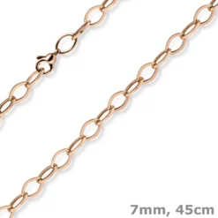 7mm Phantasie-Kette Halskette Collier aus 585 Gold Rotgold glänzend 45cm