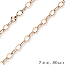 7mm Phantasie-Kette Halskette Collier aus 585 Gold Rotgold glänzend 50cm