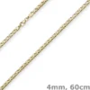 4mm Phantasiekette Kette Collier Halskette, 585 Gold Gelbgold, glänzend, 60cm