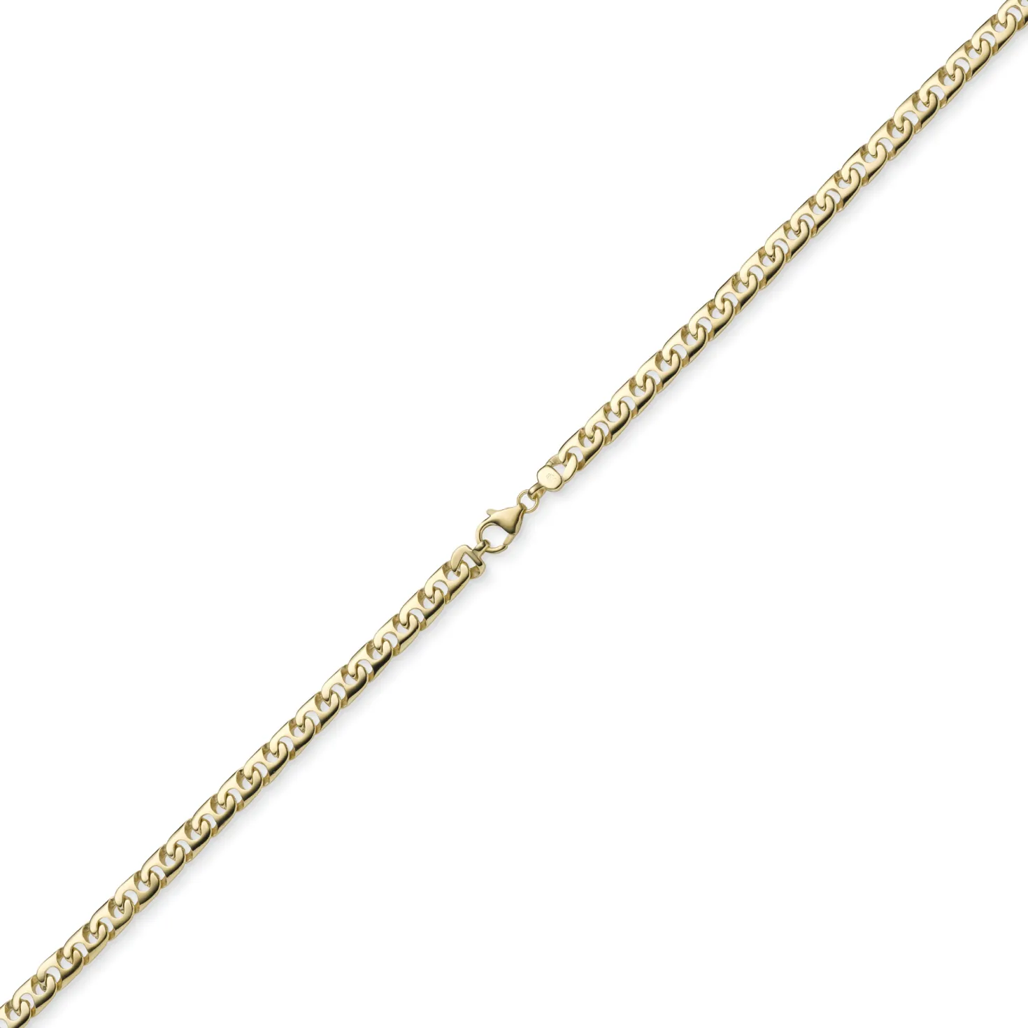 6,5mm Phantasiekette Kette Collier Halskette, 585 Gold Gelbgold, glänzend, 55cm