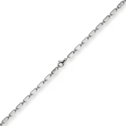 5,5mm Plattenkette Kette Collier aus 585 Gold Weißgold massiv 50cm Unisex