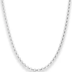 4mm Plattenkette Silberkette Collier Halskette aus 925 Silber rhodiniert 36cm