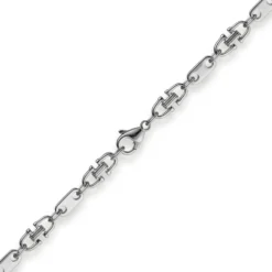 5,5mm Platte-Steigbügel Kette Collier Halskette aus 585 Gold Weißgold 70cm