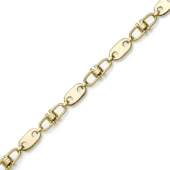 11mm Platte-Steigbügel Kette Collier Halskette aus 585 Gold Gelbgold massiv 60cm
