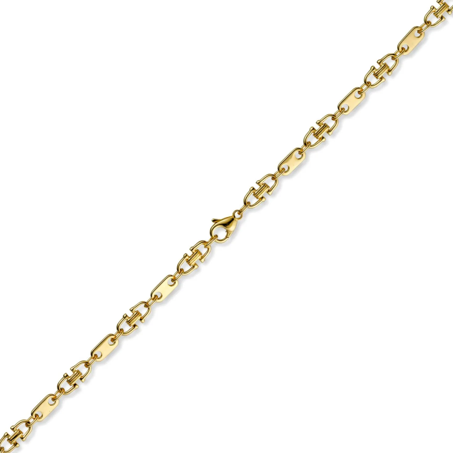 5,5mm Platte-Steigbügel Kette Collier Halskette, 585 Gold Gelbgold, 50cm