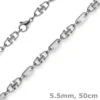 5,5mm Platte-Steigbügel Kette Collier Halskette aus 585 Gold Weißgold 50cm