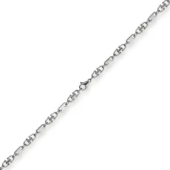 5,5mm Platte-Steigbügel Kette Collier Halskette aus 585 Gold Weißgold 55cm