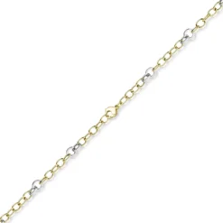9,5mm Ringel-Armband Armkette aus 585 Gold Gelbgold Weißgold bicolor 21cm