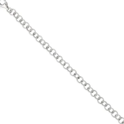5,7mm Ringel Armband Rundankerarmband aus echtem 925 Silber rhodiniert, 19cm