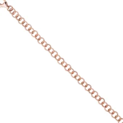 6mm Ringel Armband Rundankerarmband aus 925 Silber rotgold vergoldet, 19cm