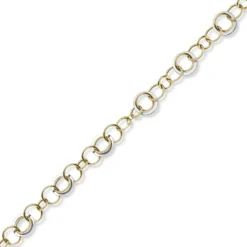 20mm Ringkette Phantasie-Armband Armkette aus 585 Gold Gelbgold Weißgold 19cm
