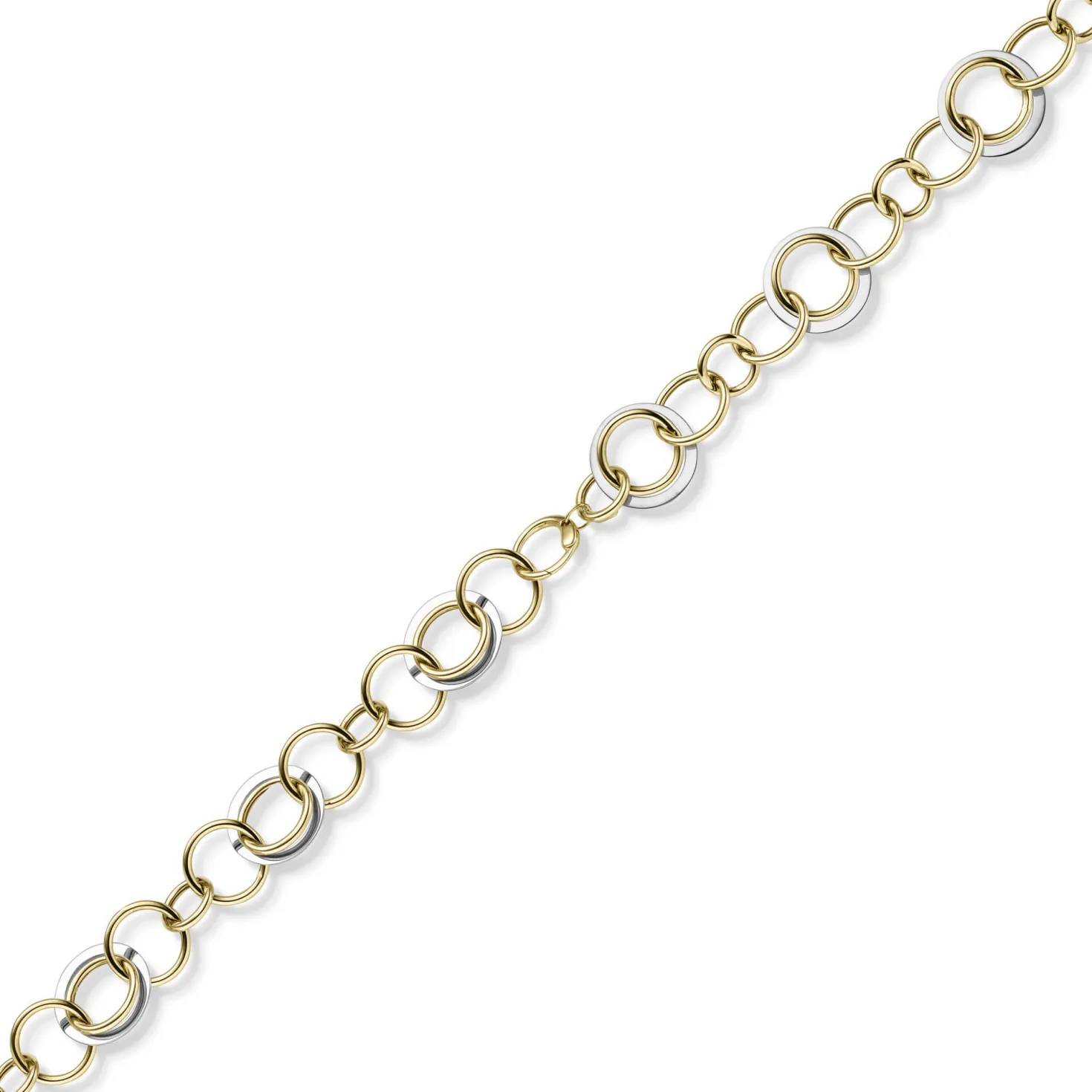 20mm Ringkette Phantasie-Kette Halskette aus 585 Gold Gelbgold Weißgold 50cm
