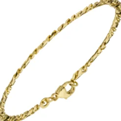 3,2mm Rockwellarmband Armkette Armband X-Panzerkette 333 Gold Gelbgold 18,5cm