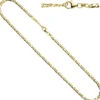 3,8mm Rockwell Kette Halskette Collier Goldkette 333 Gold Gelbgold massiv 45cm