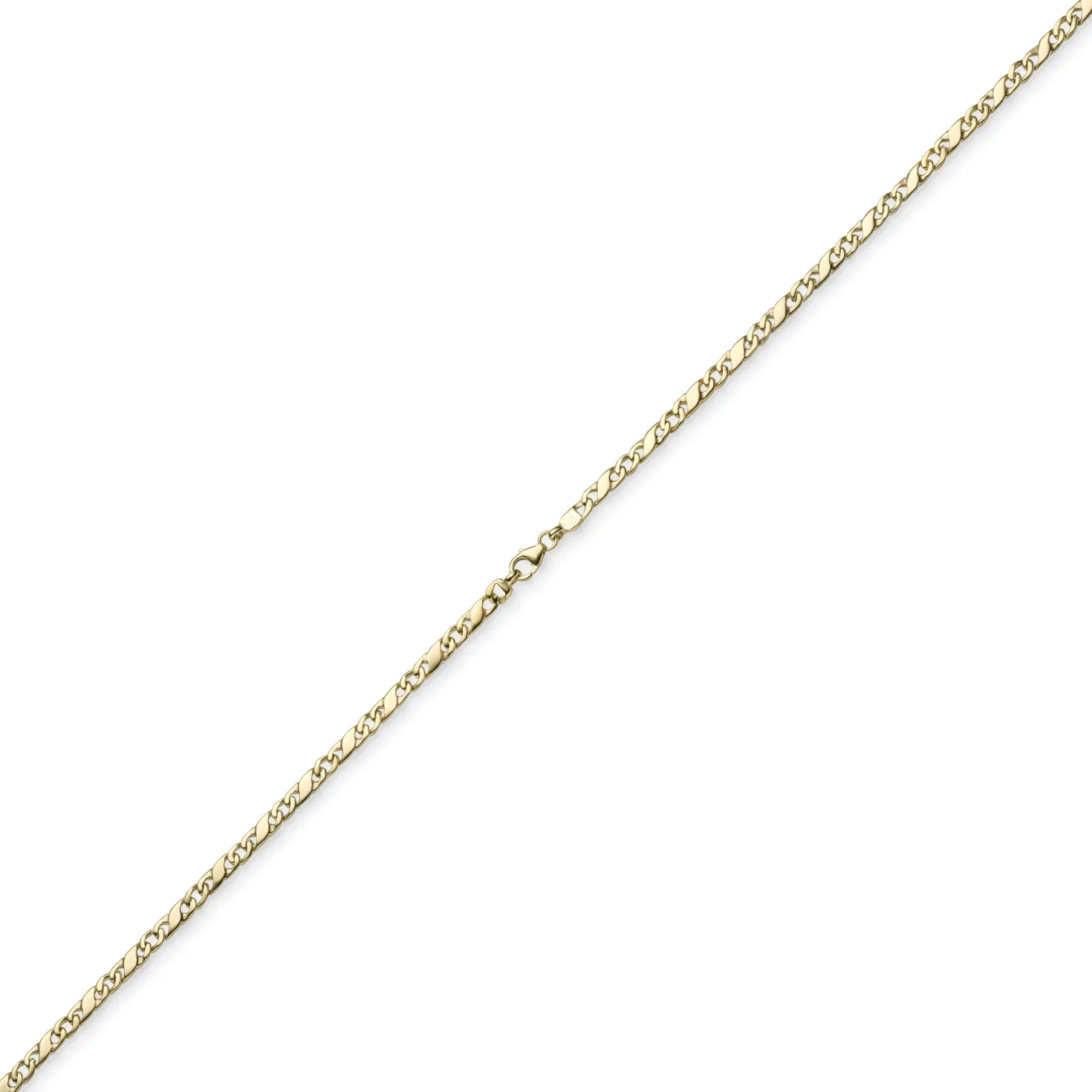3,5mm Rockwellkette Kette Collier Halskette, 585 Gold Gelbgold, glänzend, 50cm