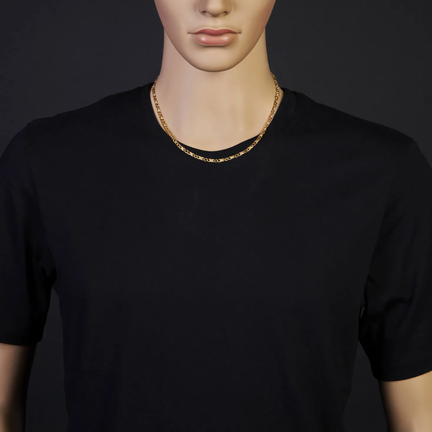 3,5mm Rockwellkette Kette Collier matt, 585 Gold Gelbgold, 50cm