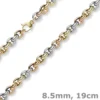 8,5mm Rundanker Armband Phantasiearmband aus 585 Gold gelb/rot/weiß 19cm