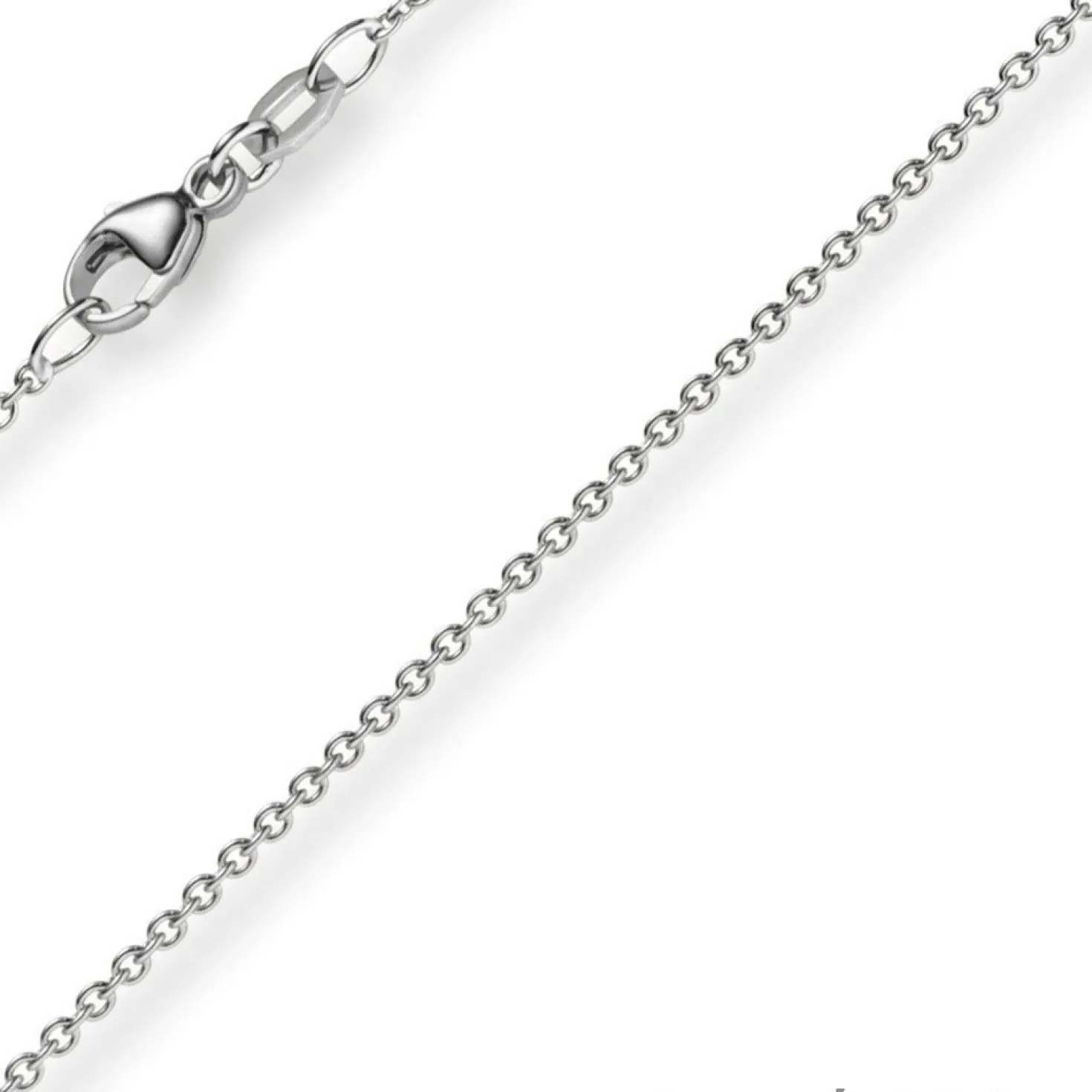 1,5mm Rund-Ankerkette aus 750 Gold Weißgold Kette Collier Halskette, 70cm