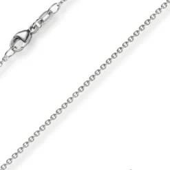 1,5mm Rund-Ankerkette aus 750 Gold Weißgold Kette Collier Halskette, 60cm
