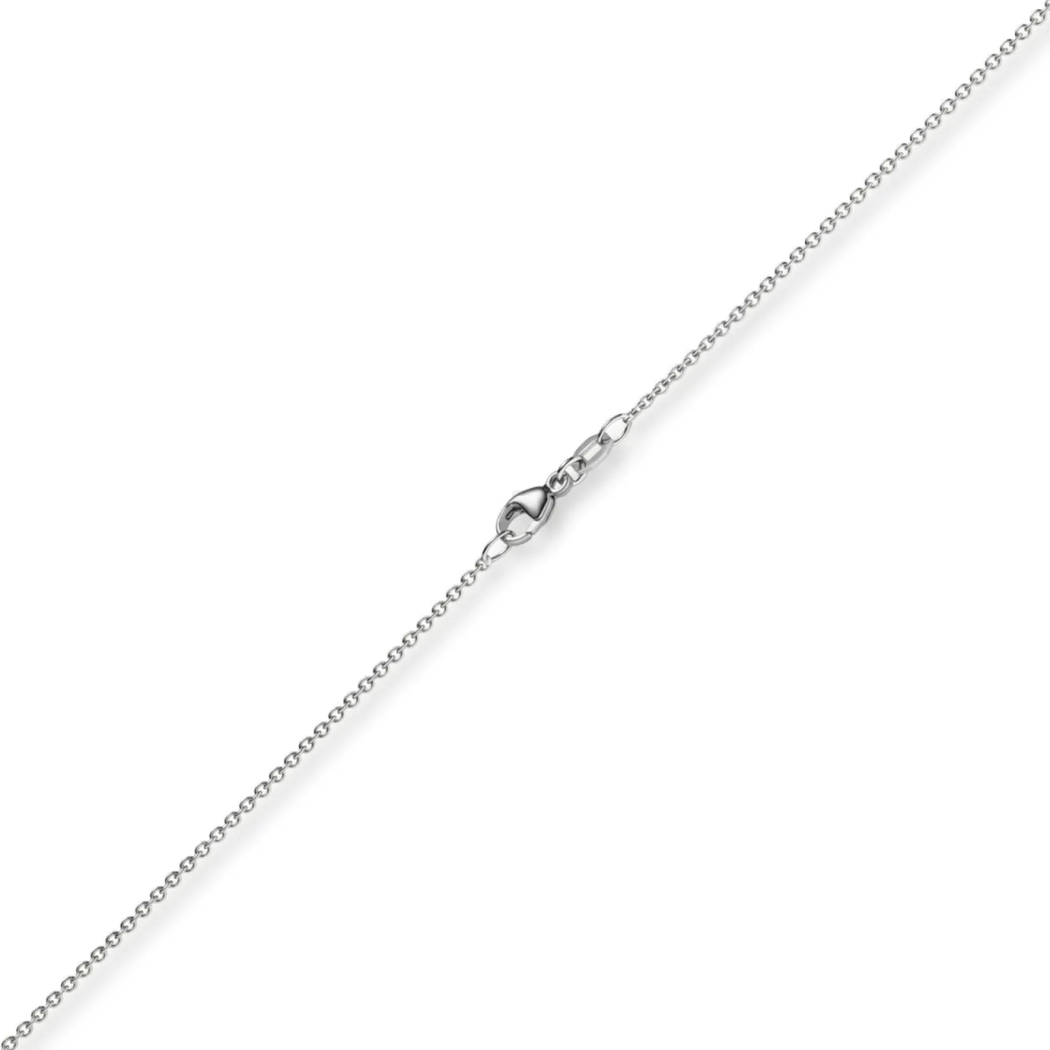1,5mm Rund-Ankerkette aus 585 Gold Weißgold Kette Collier Halskette, 38cm