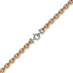 12mm Rundanker Kette Collier Halsschmuck 585 Gold Rotgold & Weißgold, 45cm