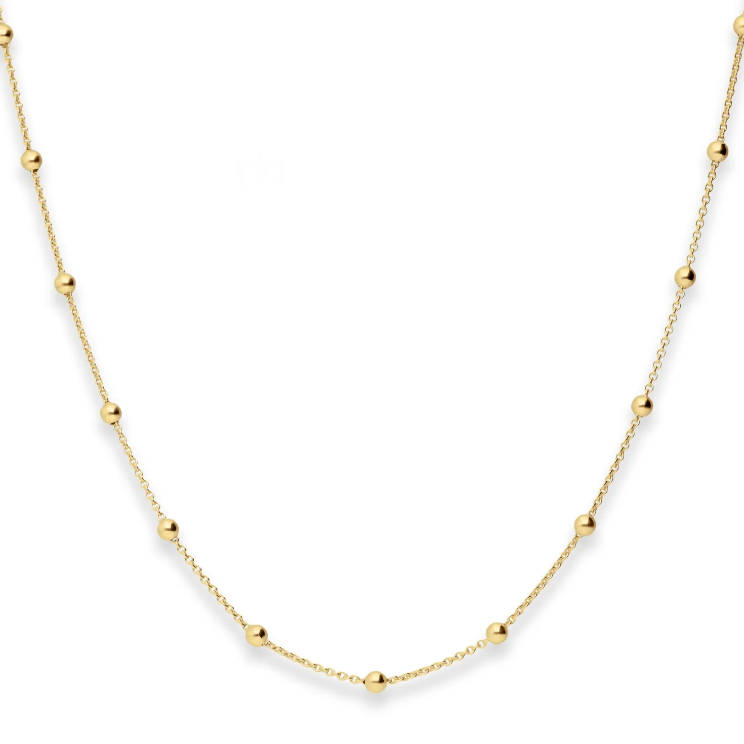 1,3mm Rund-Ankerkette Collier Kugel Halskette aus 333 Gold Gelbgold 45cm