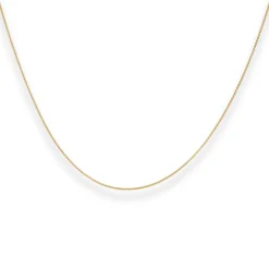 0,8mm Rund-Ankerkette Collier mit Zwischenöse aus 375 Gold Gelbgold 42cm