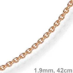 1,9mm Rund-Ankerkette Echt Gold 585 Rotgold Kette Collier Halskette 42cm