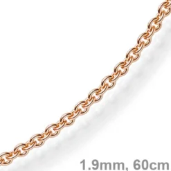 1,9mm Rund-Ankerkette Echt Gold 585 Rotgold Kette Collier Halskette 60cm