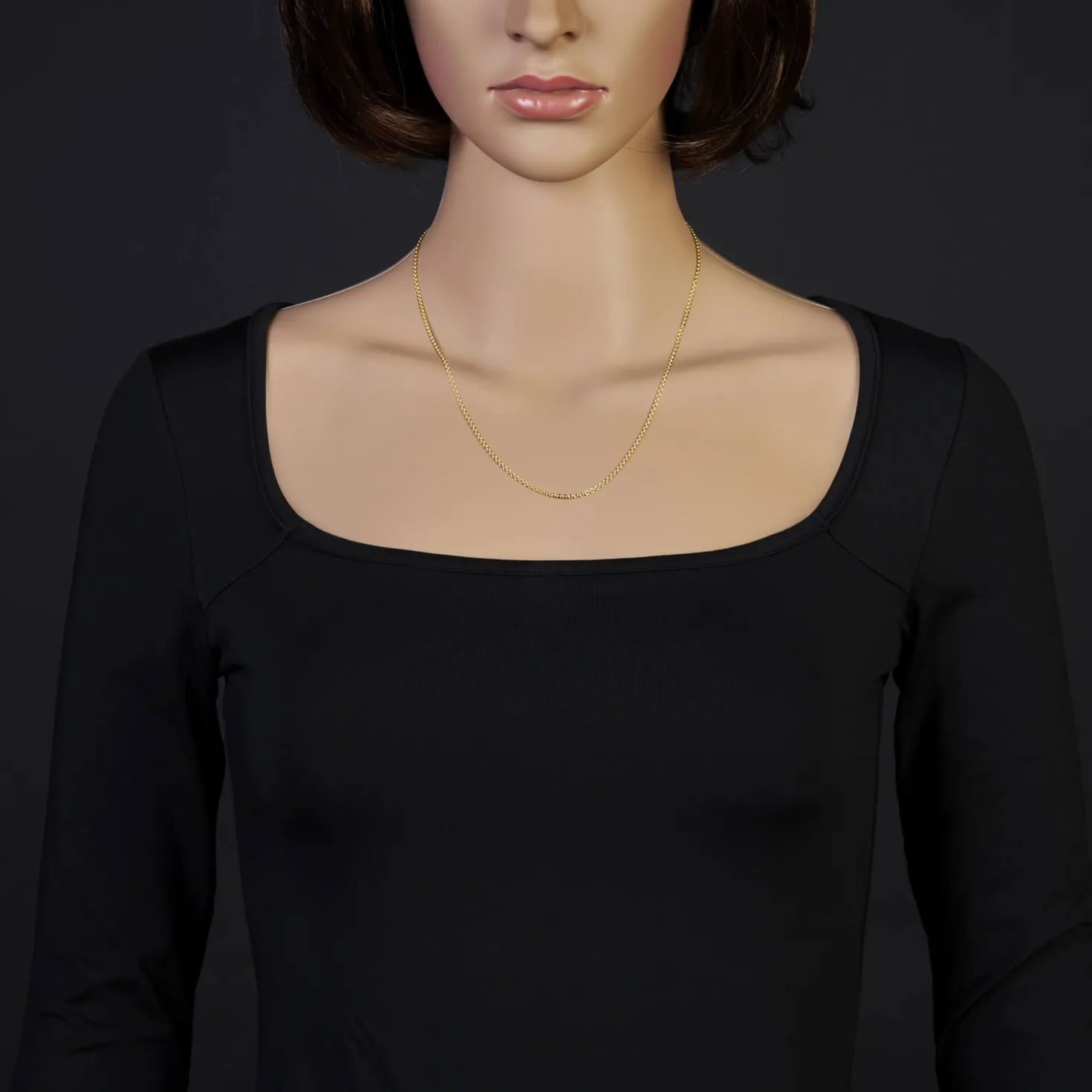 1,9mm Rund-Ankerkette 750 Gold Gelbgold Kette Collier Halskette, 50cm