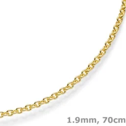 1,9mm Rund-Ankerkette 585 Gold Gelbgold Kette Collier Halskette, 70cm