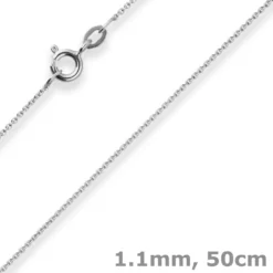 1,1mm Rund-Ankerkette Goldkette Collier Halskette aus 333 Gold Weißgold 50cm