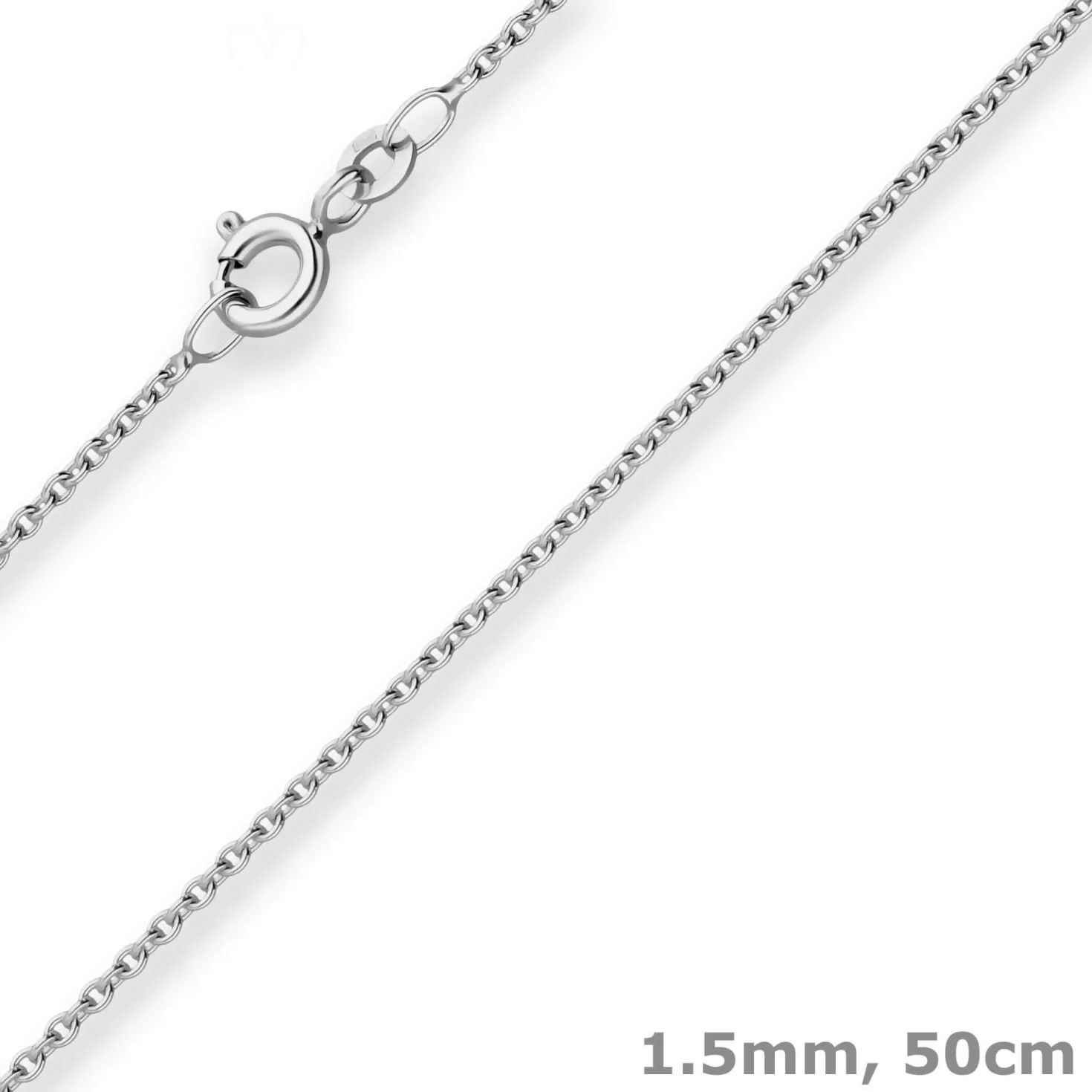 1,5mm Rund-Ankerkette Goldkette Collier Halskette aus 333 Gold Weißgold 50cm