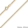 2mm Rund-Ankerkette Goldkette Collier Halskette aus 375 Gold Gelbgold 42cm