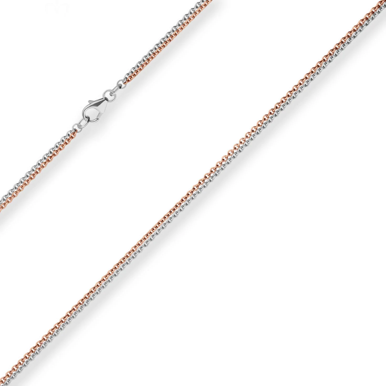1,6mm Rund-Ankerkette Goldkette Collier Halskette aus 585 Gold rot/weiß 42cm