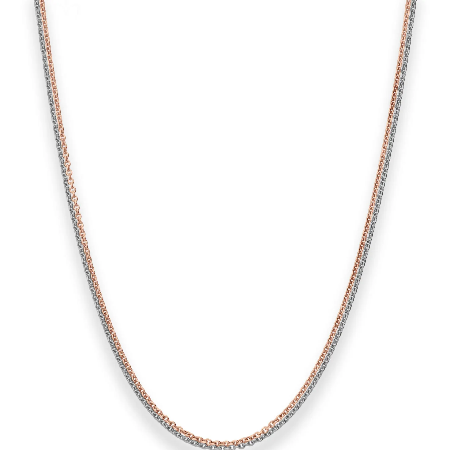 1,6mm Rund-Ankerkette Goldkette Collier Halskette aus 585 Gold rot/weiß 42cm