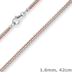 1,6mm Rund-Ankerkette Goldkette Collier Halskette aus 585 Gold rot/weiß 42cm