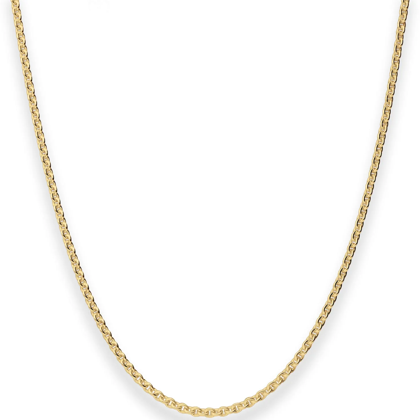 2,4mm Rund-Ankerkette Goldkette Collier Halskette aus 333 Gold Gelbgold 45cm