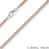 1,6mm Rund-Ankerkette Goldkette Collier Halskette aus 585 Gold rot/weiß 45cm