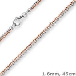 1,6mm Rund-Ankerkette Goldkette Collier Halskette aus 585 Gold rot/weiß 45cm